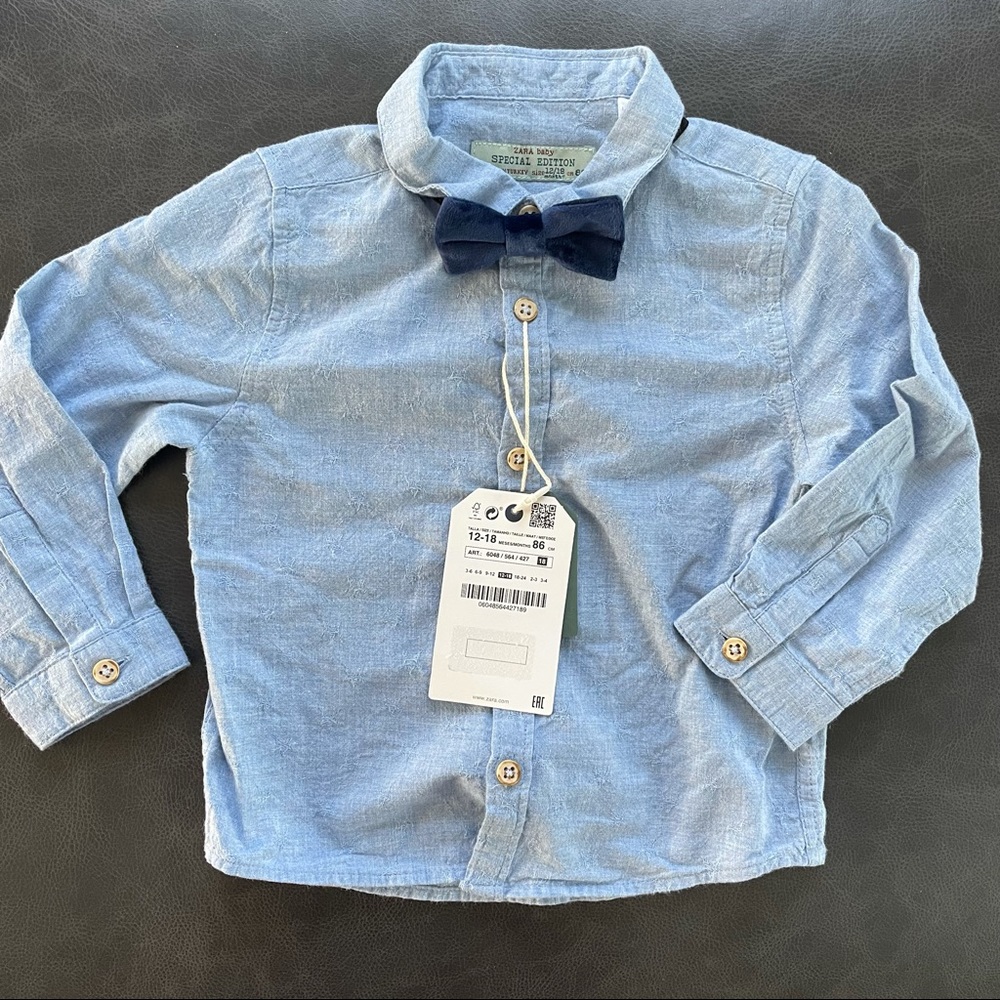 Zara Baby Boy Shirt with Bow tie
